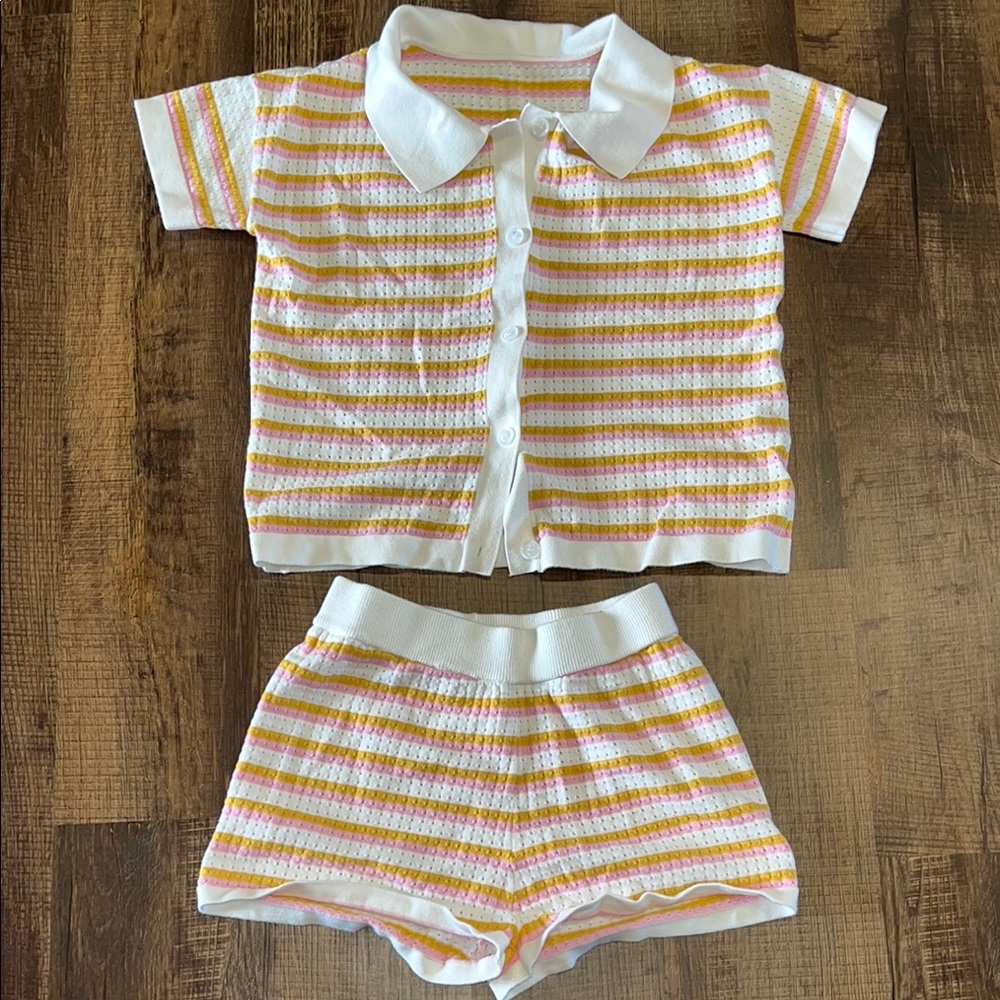 Striped Knit Two-Piece Set